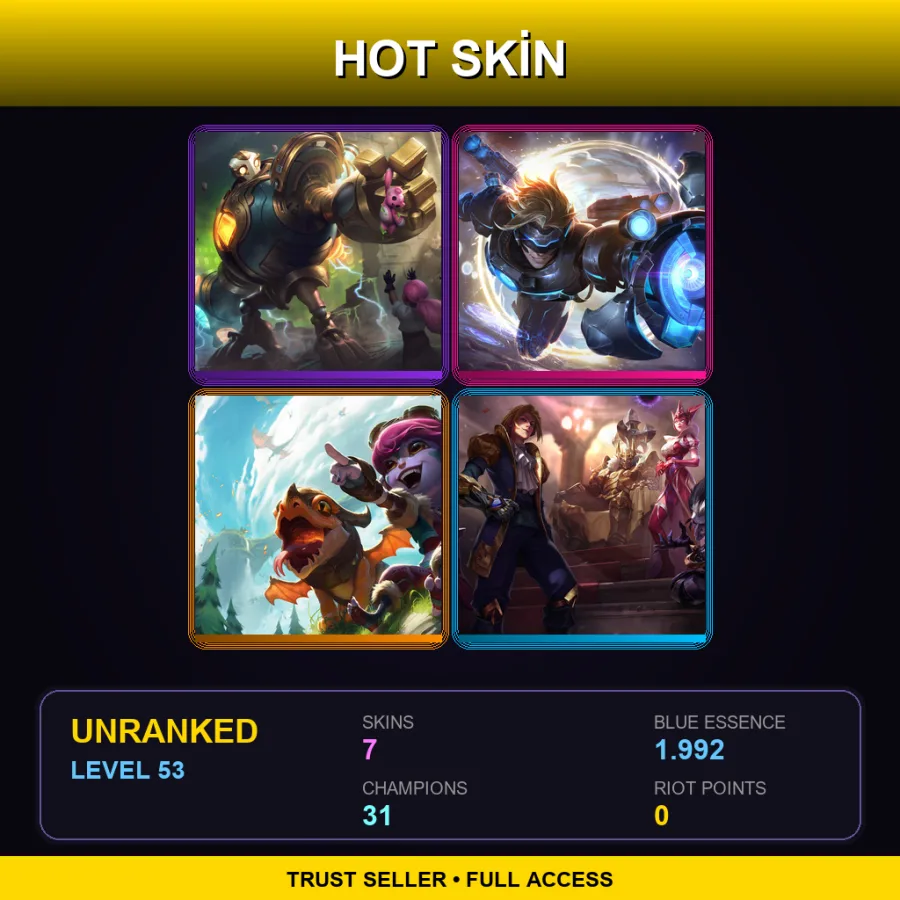 TR | Lv53 | Unranked | 7 Skin | 31 Champ