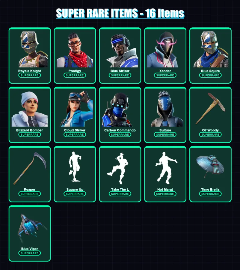 [PC/XBOX/PSN] | Royale Knight | Prodigy | Blue Striker | Xander | Blue Squire | 52 skin | 83 pickaxe | 83 emote | 89 glider | Lv1370 — Fortnite account