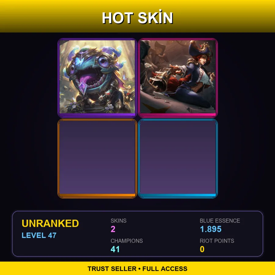EUW | Lv47 | Unranked | 2 Skin | 41 Champ