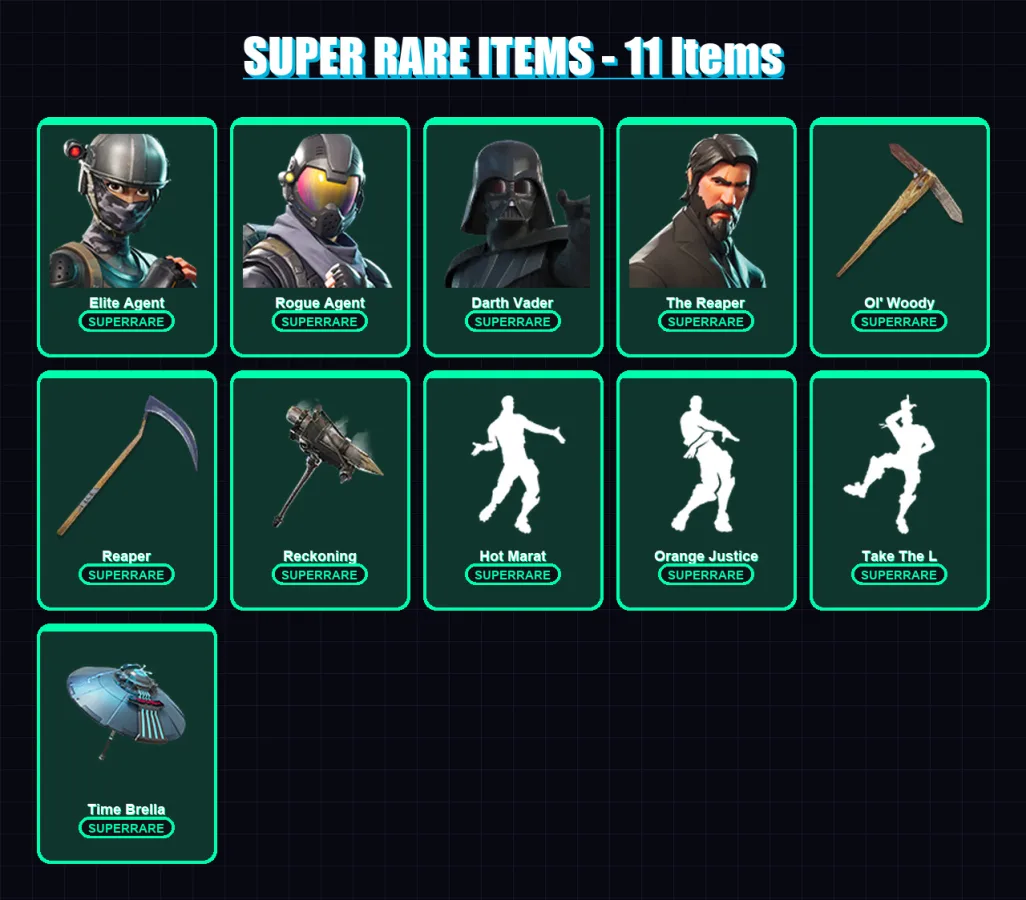 [PC] | Elite Agent | Rogue Agent | Darth Vader | The Reaper | Nezumi | 142 skin | 167 pickaxe | 108 emote | 139 glider | Lv1871 — Fortnite account