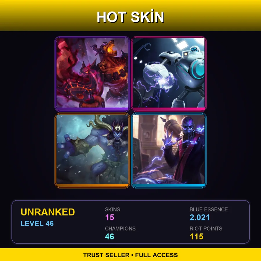 EUW | Lv46 | Unranked | 15 Skin | 46 Champ