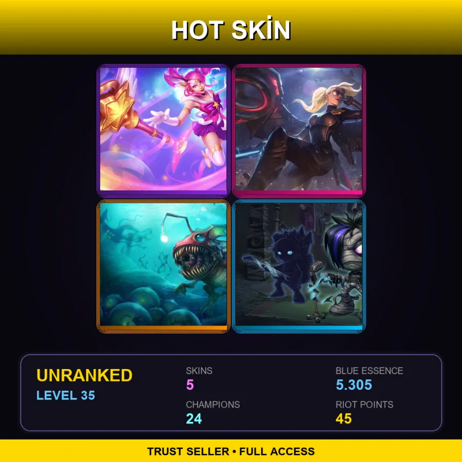 LAS | Lv35 | Unranked | 5 Skin | 24 Champ