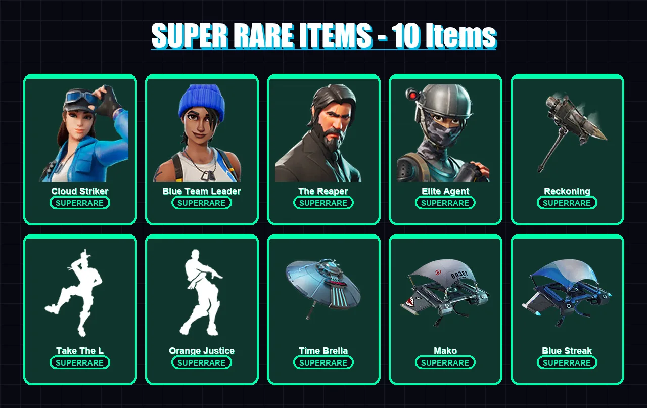 [PC/XBOX] | Cloud Striker | Blue Team Leader | The Reaper | Elite Agent | The Visitor | 211 skin | 237 pickaxe | 188 emote | 217 glider | Lv2778 — Fortnite account