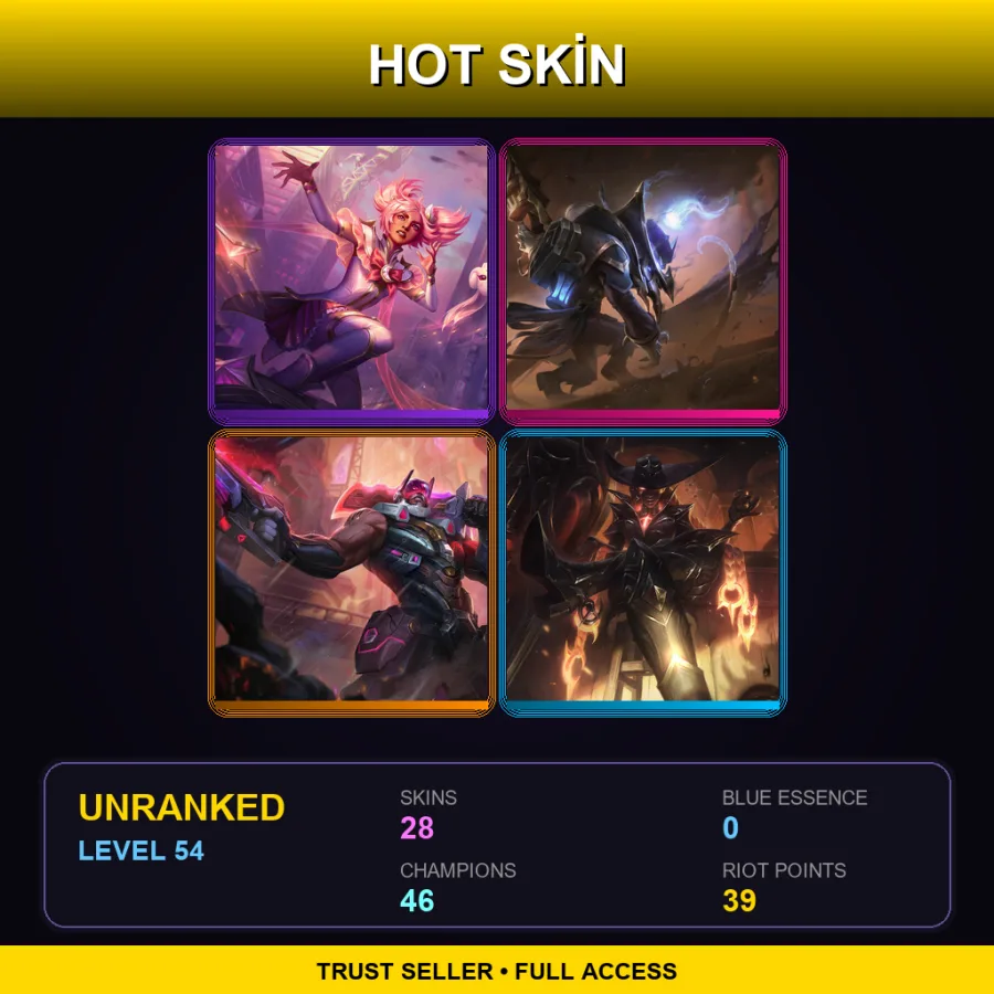 EUNE | Lv54 | Unranked | 28 Skin | 46 Champ
