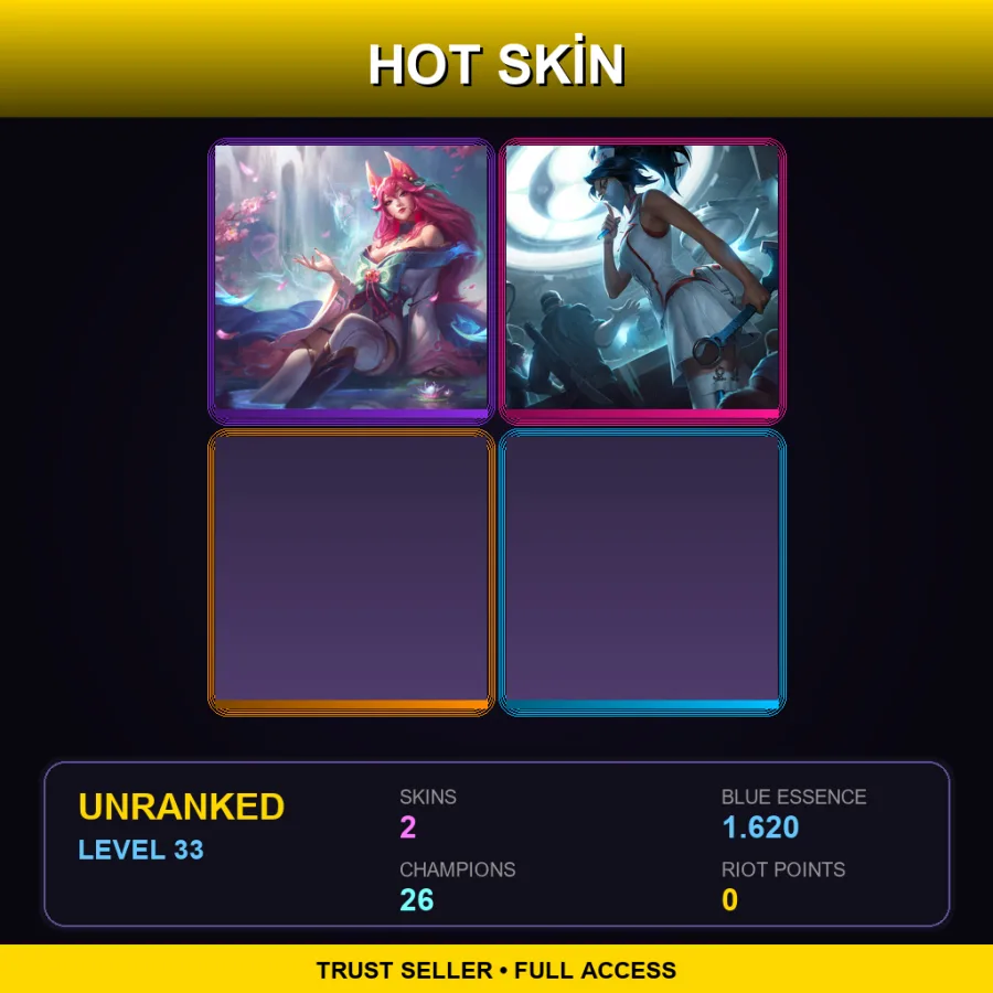 EUW | Lv33 | Unranked | 2 Skin | 26 Champ