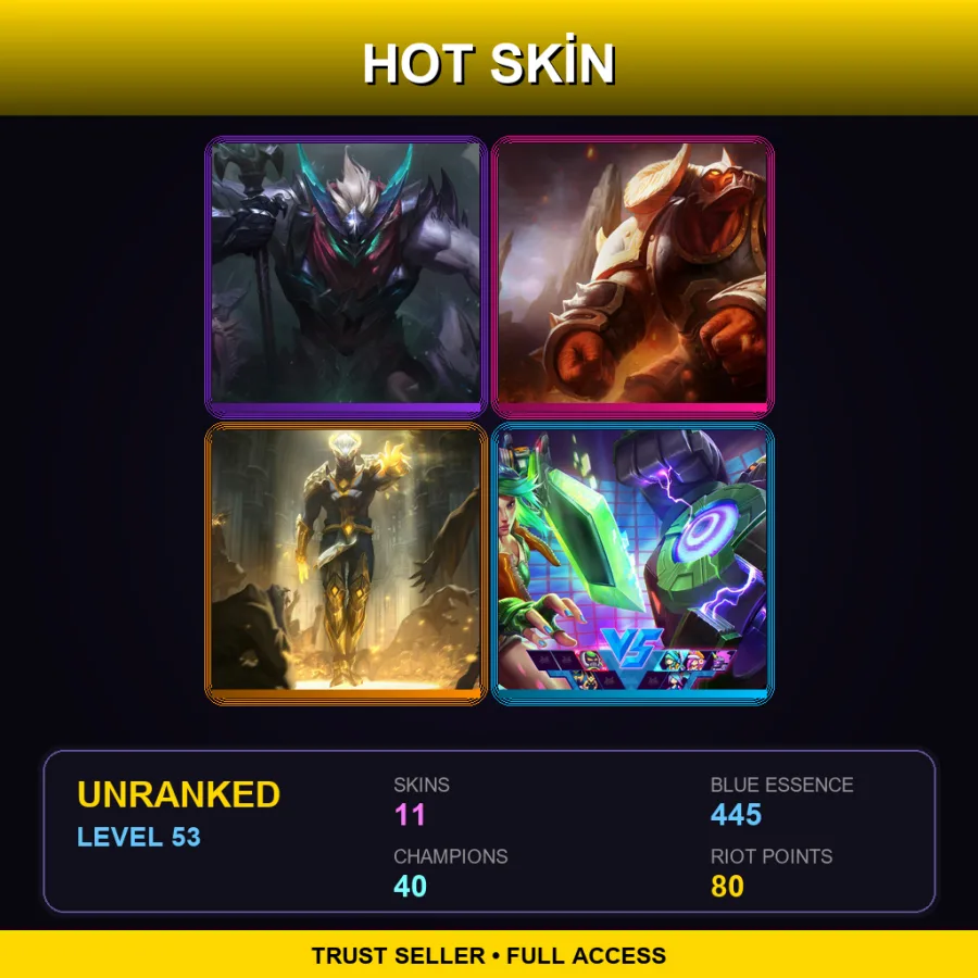 LAS | Lv53 | Unranked | 11 Skin | 40 Champ