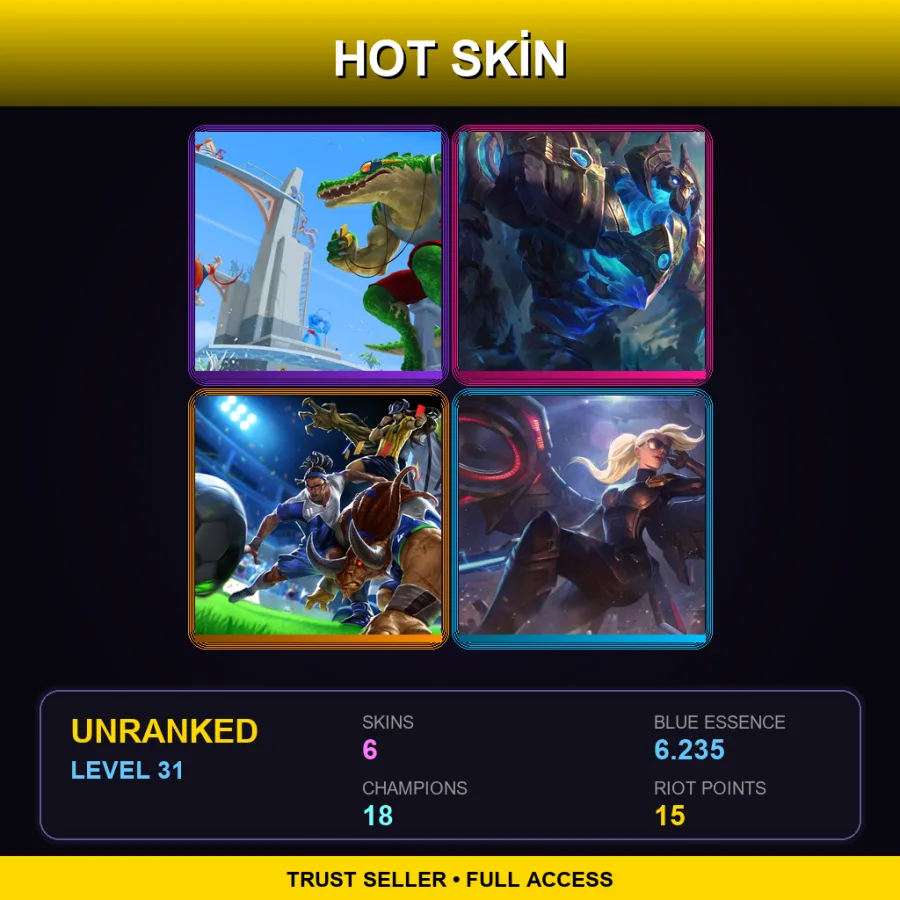 LAS | Lv31 | Unranked | 6 Skin | 18 Champ