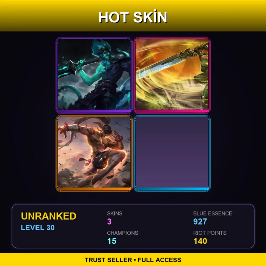 LAS | Lv30 | Unranked | 3 Skin | 15 Champ