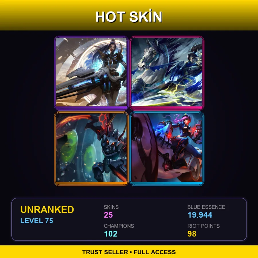 BR | Lv75 | Unranked | 25 Skin | 102 Champ