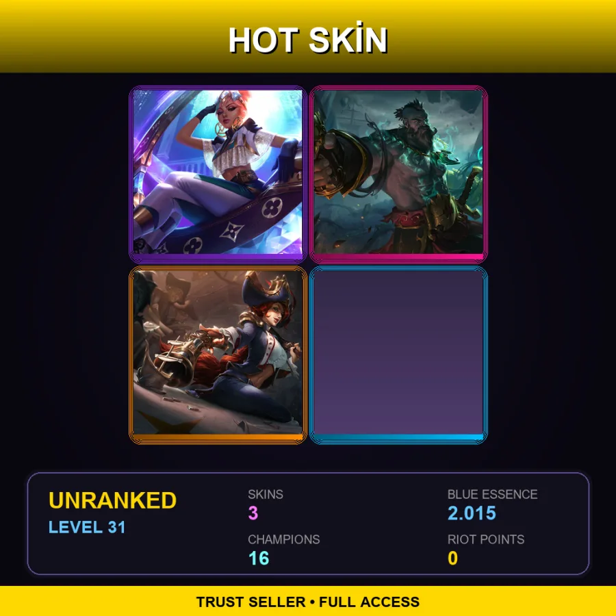 LAS | Lv31 | Unranked | 3 Skin | 16 Champ
