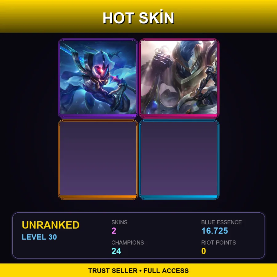 EUNE | Lv30 | Unranked | 2 Skin | 24 Champ