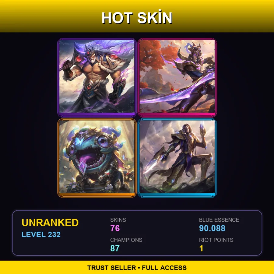 SG | Lv232 | Unranked | 76 Skin | 87 Champ — Cosmic Defender Xin Zhao