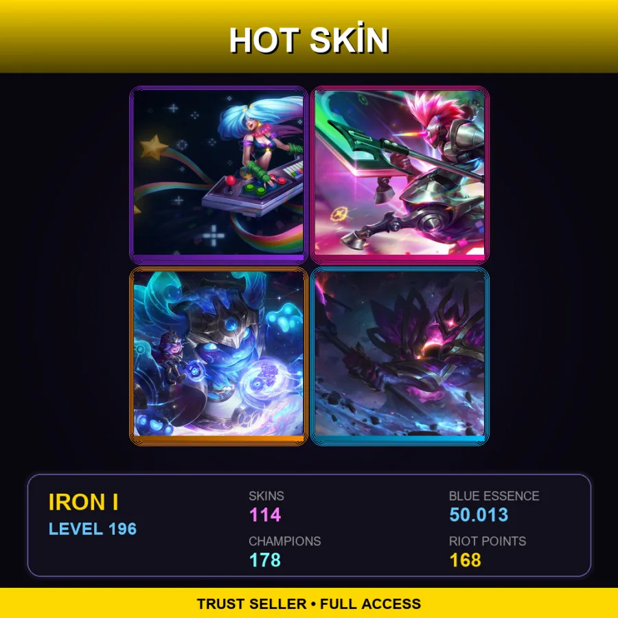 EUNE | Lv196 | Iron I | 114 Skin | 178 Champ