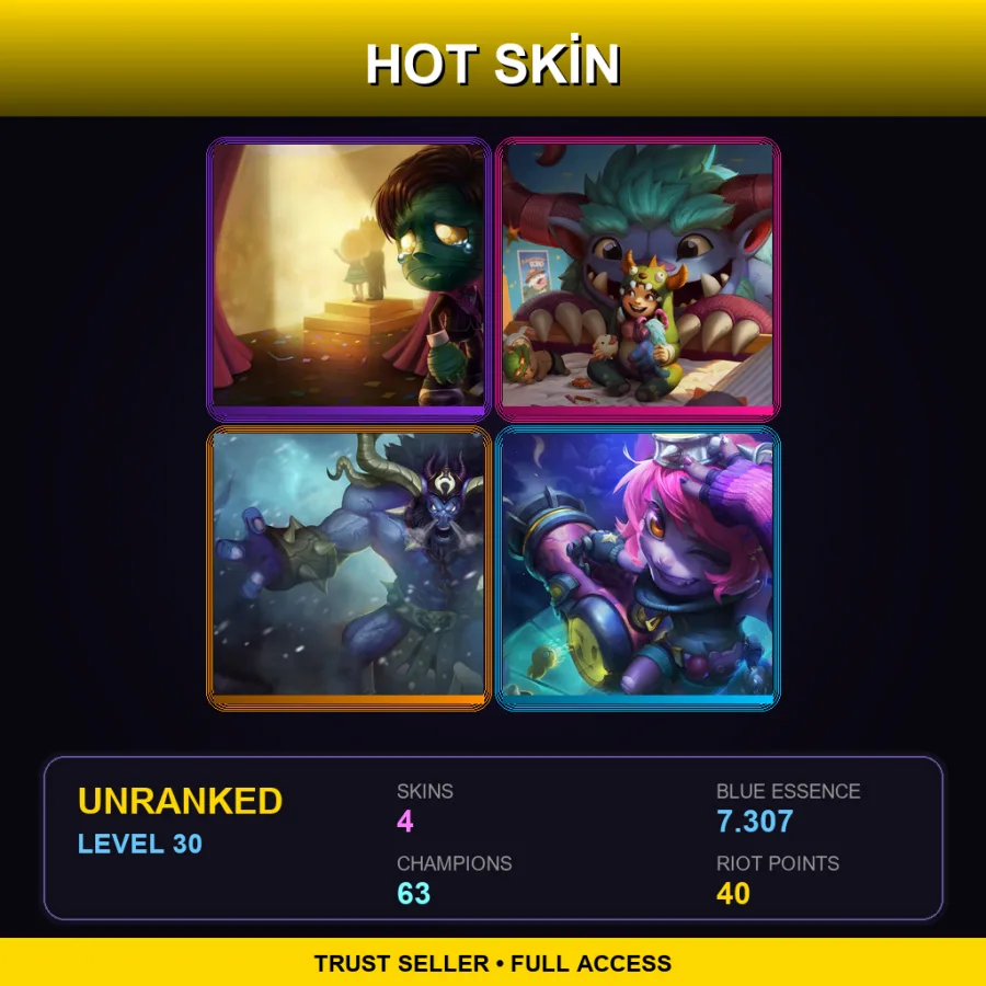 EUNE | Lv30 | Unranked | 4 Skin | 63 Champ