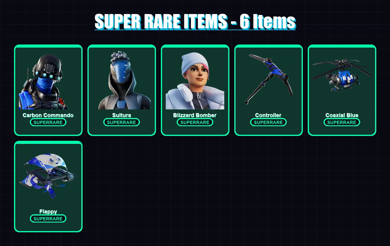 [PS4/PS5/XBOX/PC] | Carbon Commando | Sultura | Blizzard Bomber | Lynx | Era | 44 skin | 72 pickaxe | 48 emote | 62 glider | Lv784