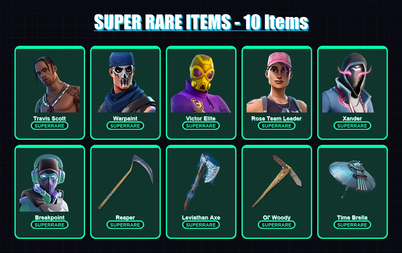 [PC/PSN] | Travis Scott | Warpaint | Victor Elite | Rose Team Leader | Xander | 207 skin | 168 pickaxe | 129 emote | 132 glider | Lv2282