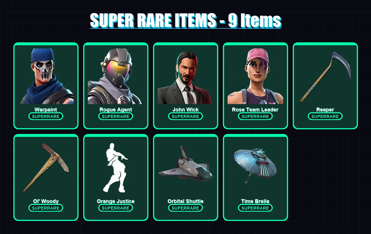[PC/XBOX/PSN] | Warpaint | Rogue Agent | John Wick | Rose Team Leader | Raptor | 116 skin | 99 pickaxe | 74 emote | 80 glider | Lv845