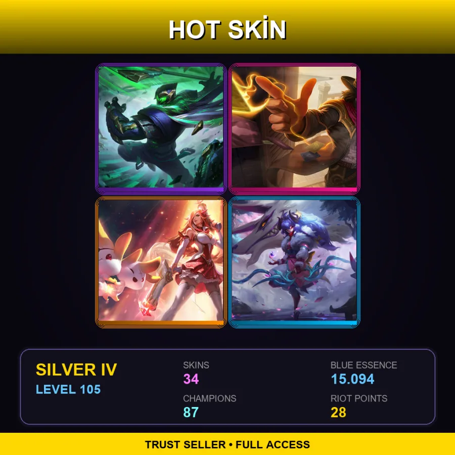 BR | Lv105 | Silver IV | 34 Skin | 87 Champ