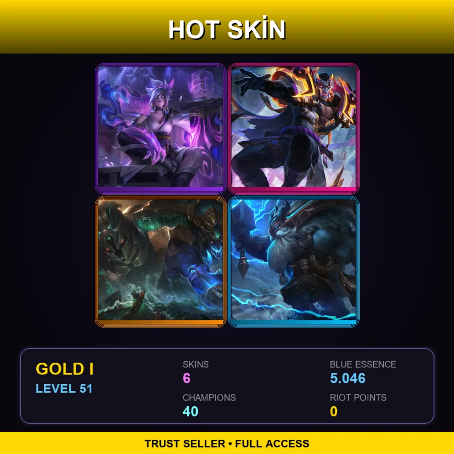 NA | Lv51 | Gold I | 6 Skin | 40 Champ