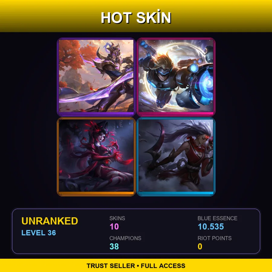 LAS | Lv36 | Unranked | 10 Skin | 38 Champ — LoL account