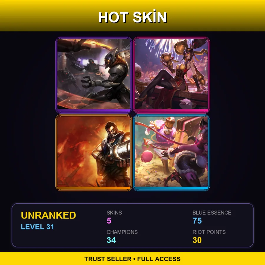 LAS | Lv31 | Unranked | 5 Skin | 34 Champ — Firecracker Vayne