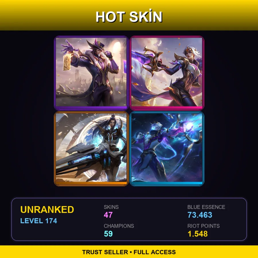 LAS | Lv174 | Unranked | 47 Skin | 59 Champ