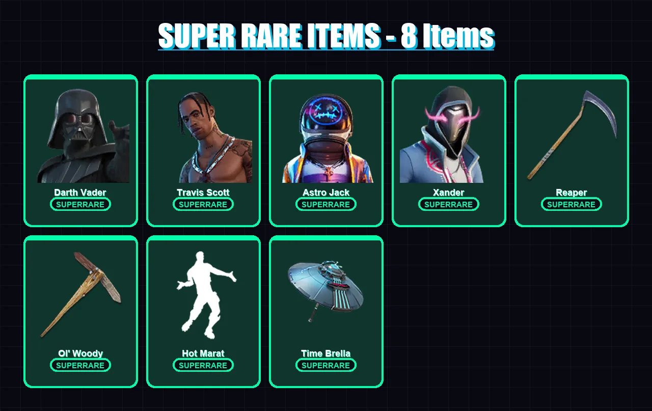 [SWITCH/XBOX/PC] | Darth Vader | Travis Scott | Astro Jack | Xander | The Foundation | 309 skin | 358 pickaxe | 265 emote | 287 glider | Lv4494