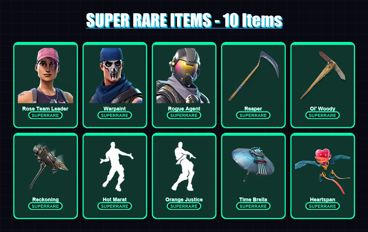 [PC/XBOX/PSN] | Rose Team Leader | Warpaint | Rogue Agent | Catalyst | Blaze | 234 skin | 193 pickaxe | 157 emote | 167 glider | Lv2623