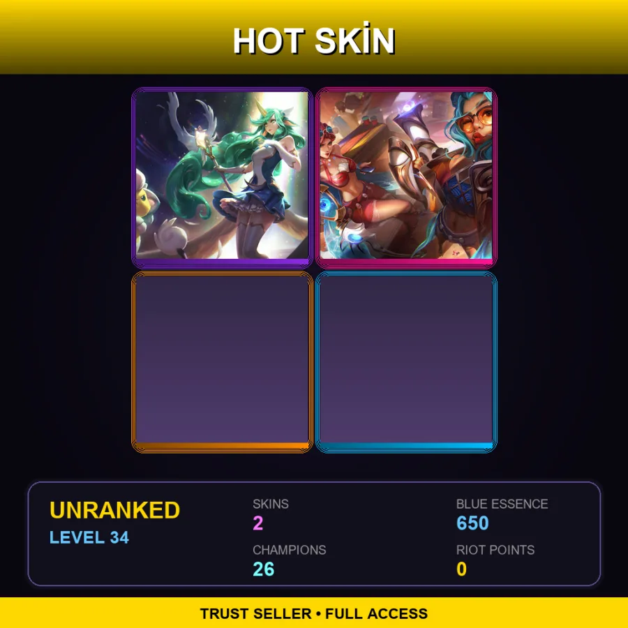 EUNE | Lv34 | Unranked | 2 Skin | 26 Champ