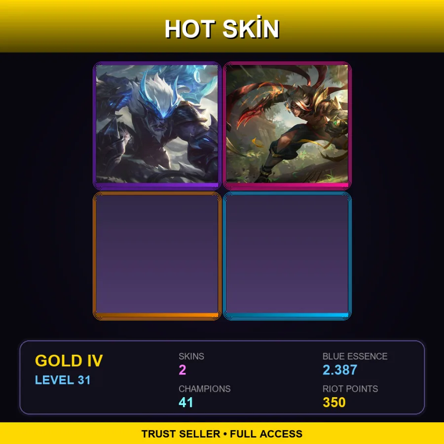 NA | Lv31 | Gold IV | 2 Skin | 41 Champ