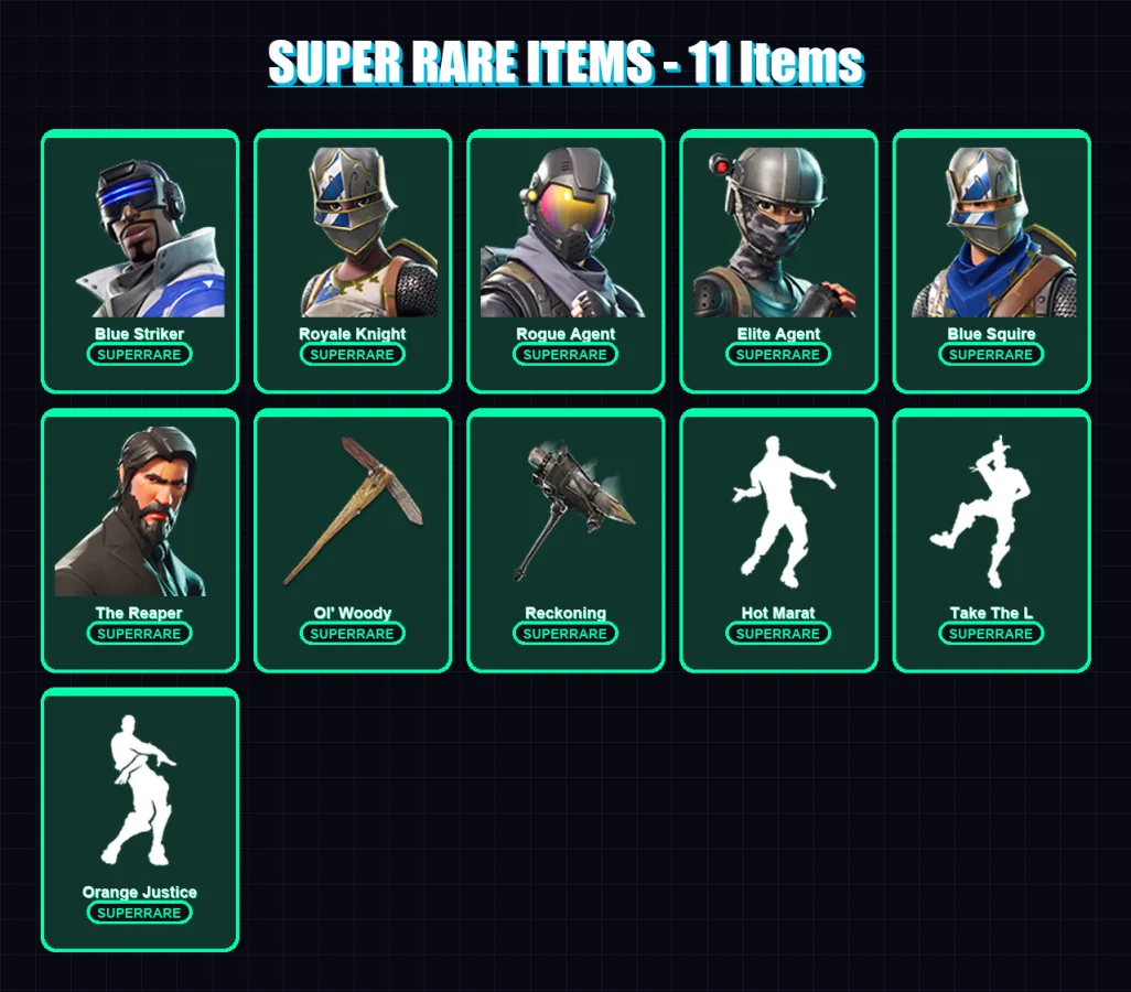 [PC/XBOX/PSN] | Blue Striker | Royale Knight | Rogue Agent | Elite Agent | Blue Squire | 69 skin | 42 pickaxe | 73 emote | 47 glider | Lv715
