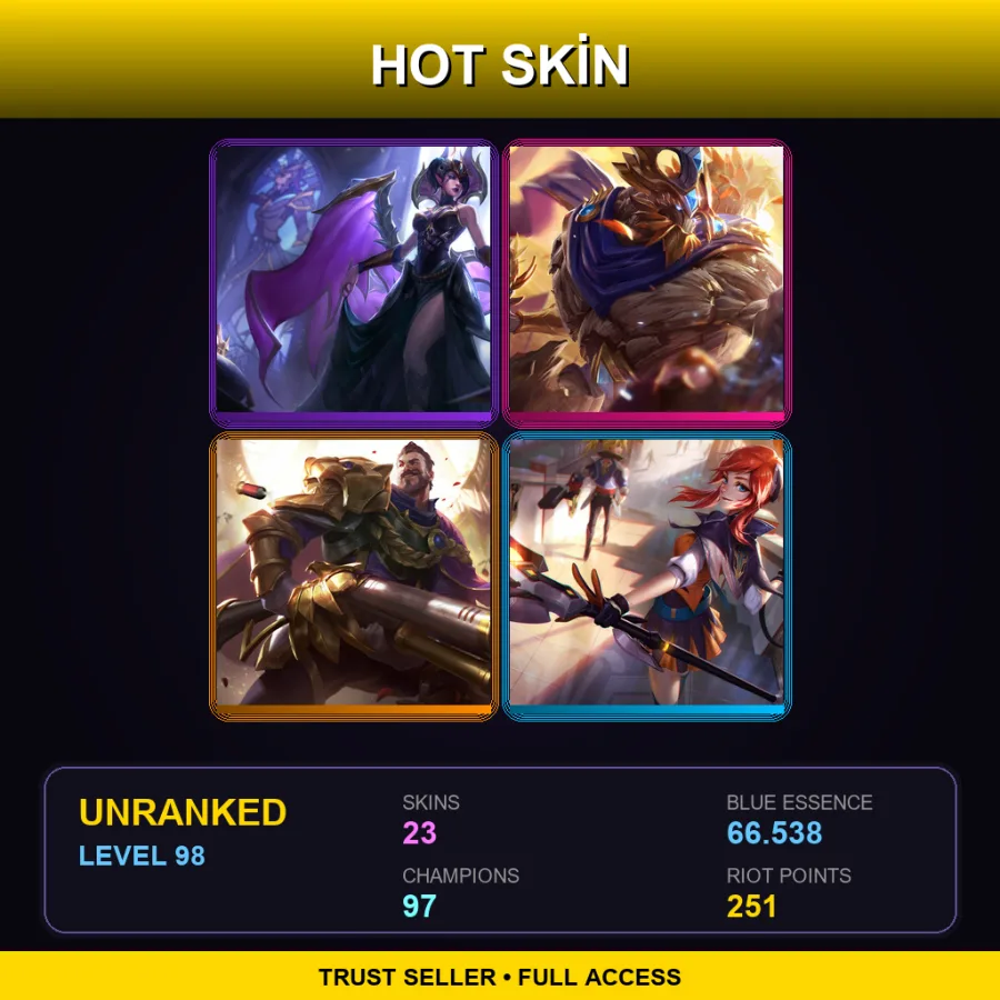LAN | Lv98 | Unranked | 23 Skin | 97 Champ