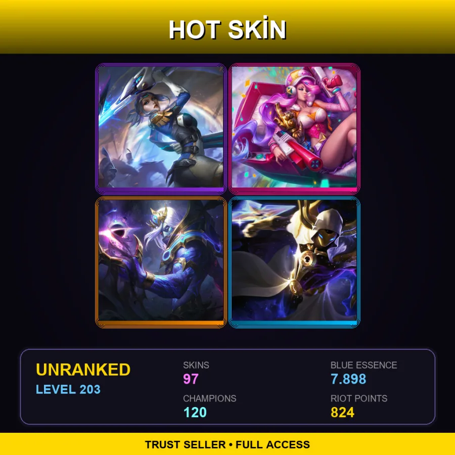 BR | Lv203 | Unranked | 97 Skin | 120 Champ