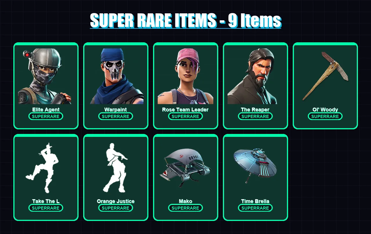 [PC/XBOX] | Elite Agent | Warpaint | Rose Team Leader | The Reaper | Kymera | 94 skin | 121 pickaxe | 92 emote | 116 glider | Lv1582