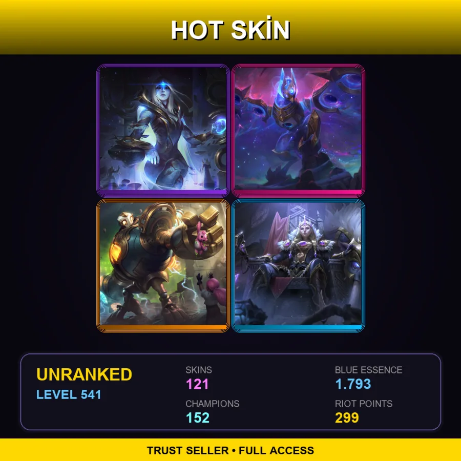 EUNE | Lv541 | Unranked | 121 Skin | 152 Champ with Olaf