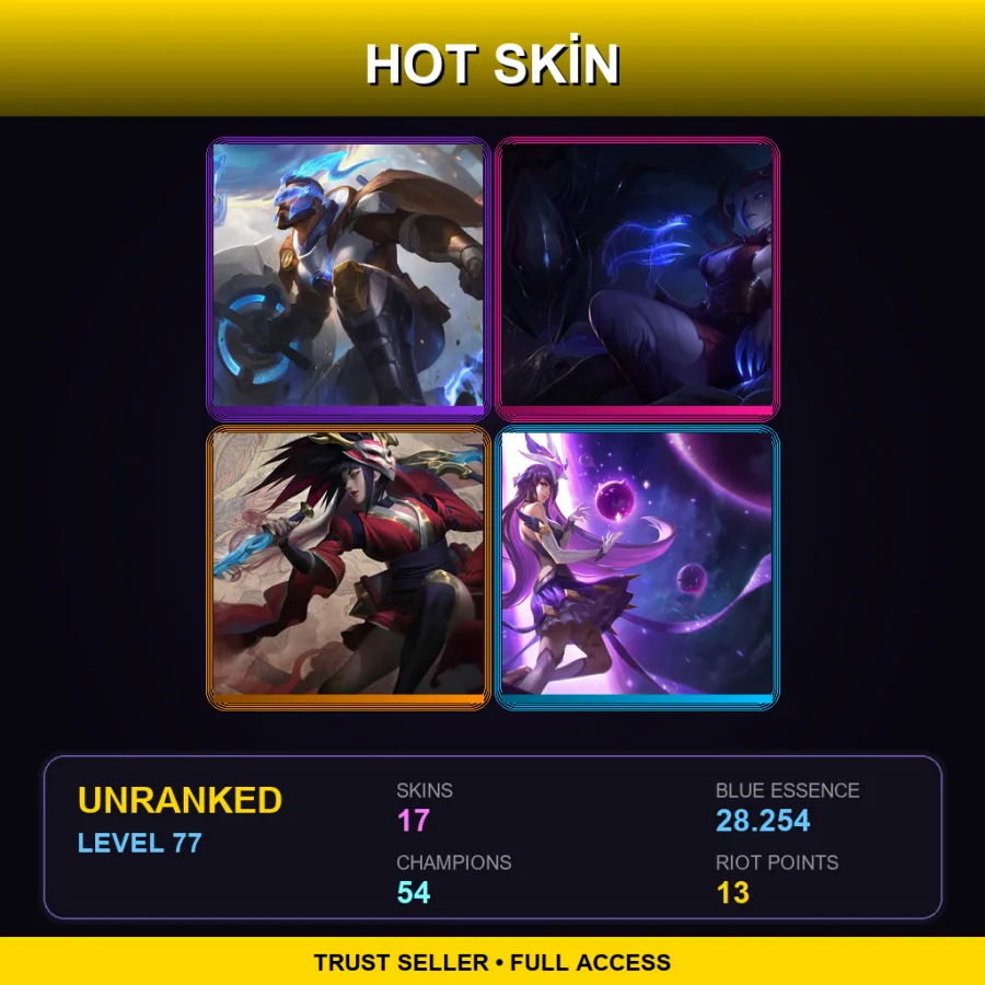 LAN | Lv77 | Unranked | 17 Skin | 54 Champ