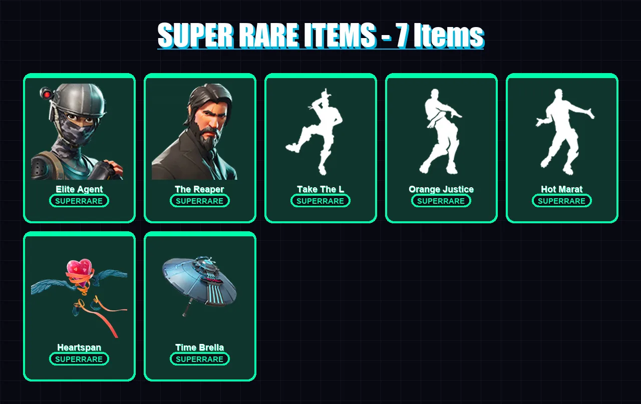 [PC/XBOX] | Elite Agent | The Reaper | Enforcer | The Ice King | Omegarok | 63 skin | 72 pickaxe | 64 emote | 75 glider | Lv962