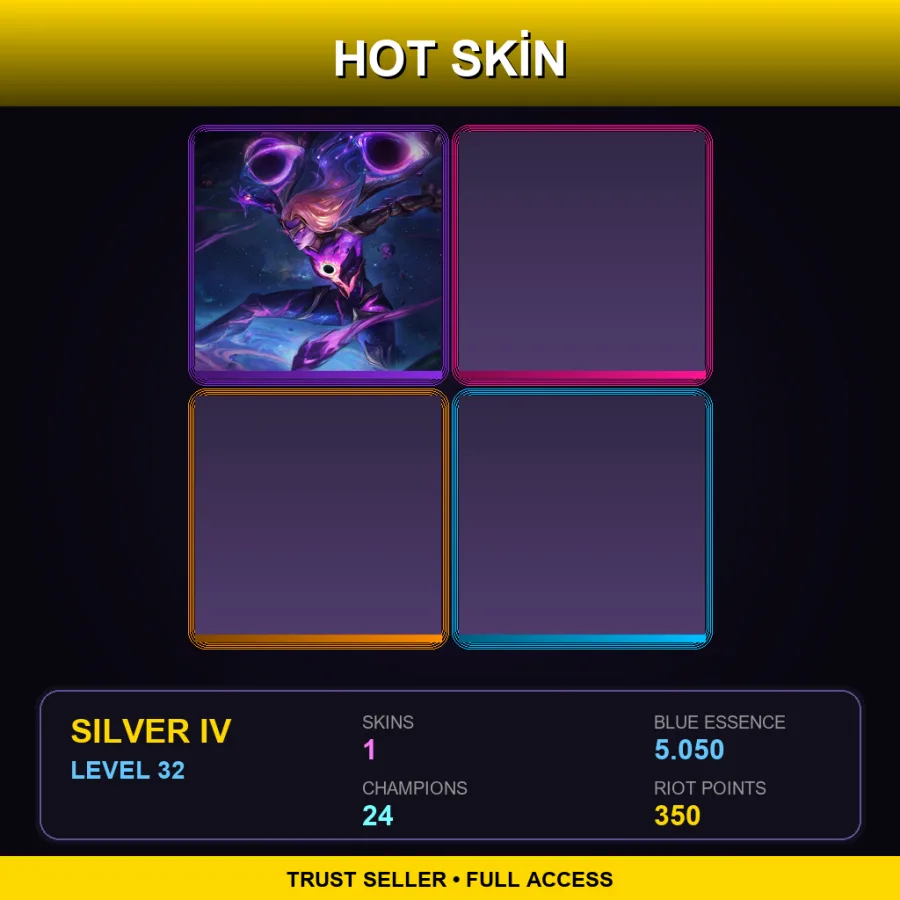 NA | Lv32 | Silver IV | 1 Skin | 24 Champ