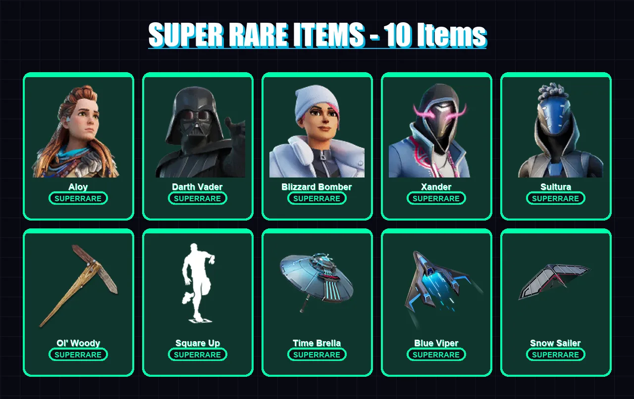 [PC/XBOX] | Aloy | Darth Vader | Blizzard Bomber | Xander | Sultura | 110 skin | 137 pickaxe | 112 emote | 121 glider | Lv1715