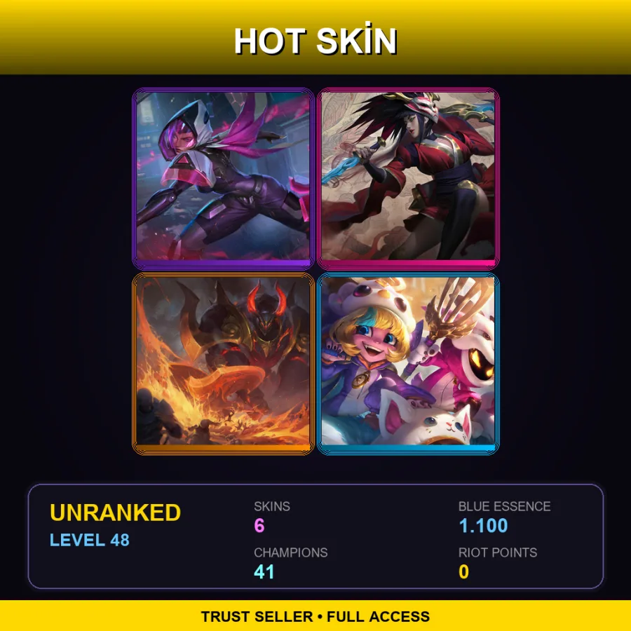 LAN | Lv48 | Unranked | 6 Skin | 41 Champ with Kindred