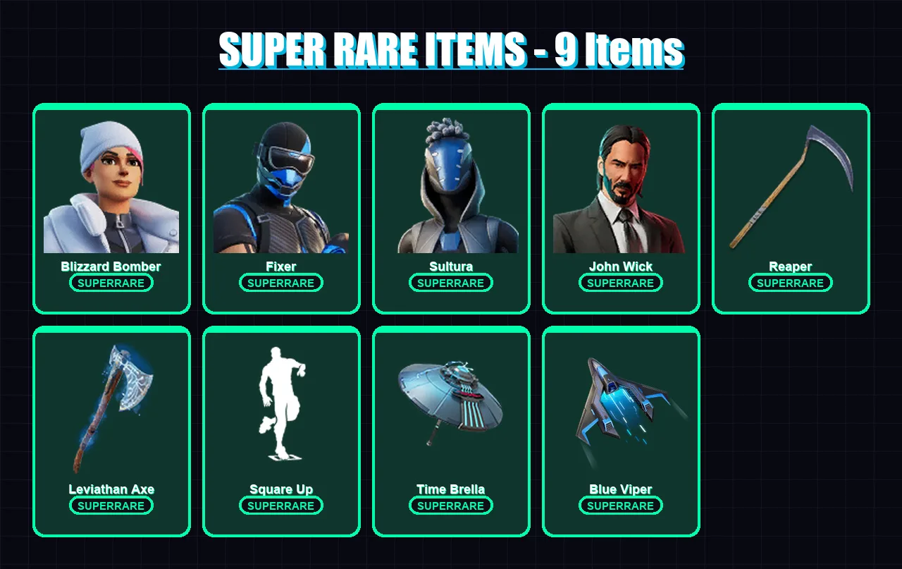 [PC/XBOX] | Blizzard Bomber | Fixer | Sultura | John Wick | Alli | 160 skin | 200 pickaxe | 120 emote | 127 glider | Lv2512 — Fortnite account