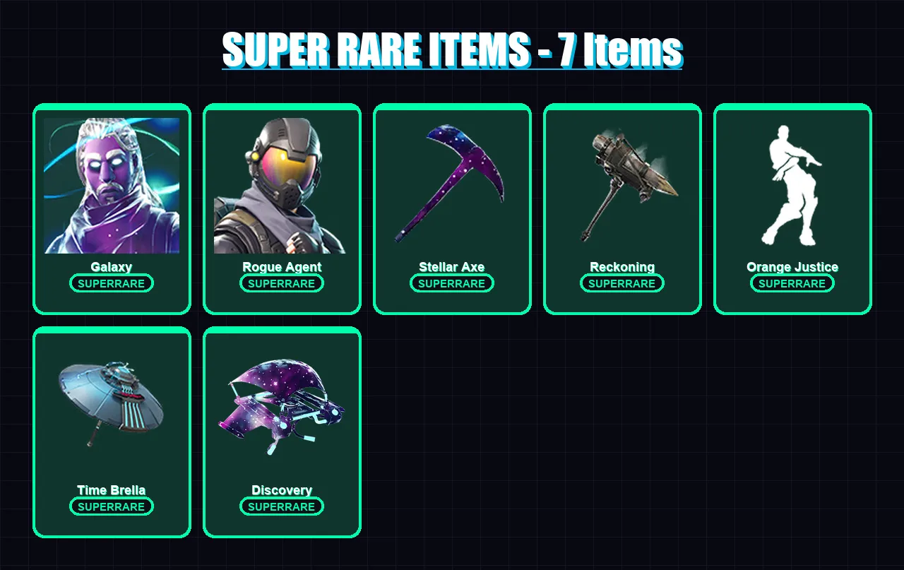[PC/XBOX/PSN] | Galaxy | Rogue Agent | Raven | Lynx | Wild Card | 208 skin | 202 pickaxe | 183 emote | 124 glider | Lv1364