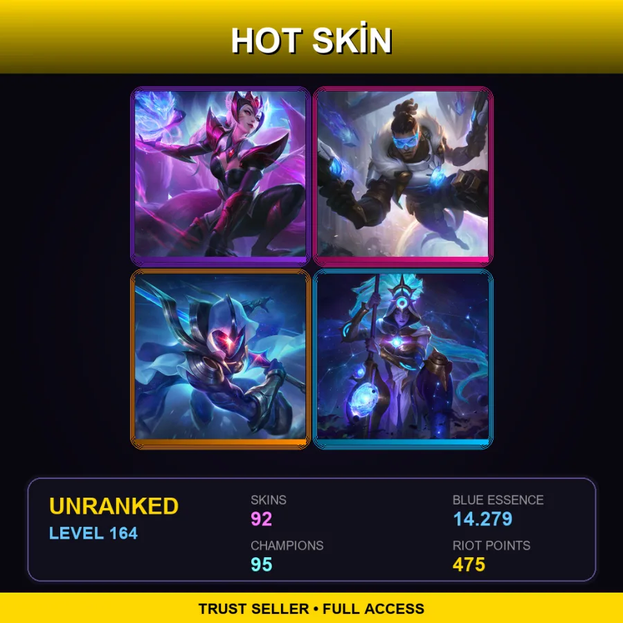 EUNE | Lv164 | Unranked | 92 Skin | 95 Champ — Battle Principal Yuumi