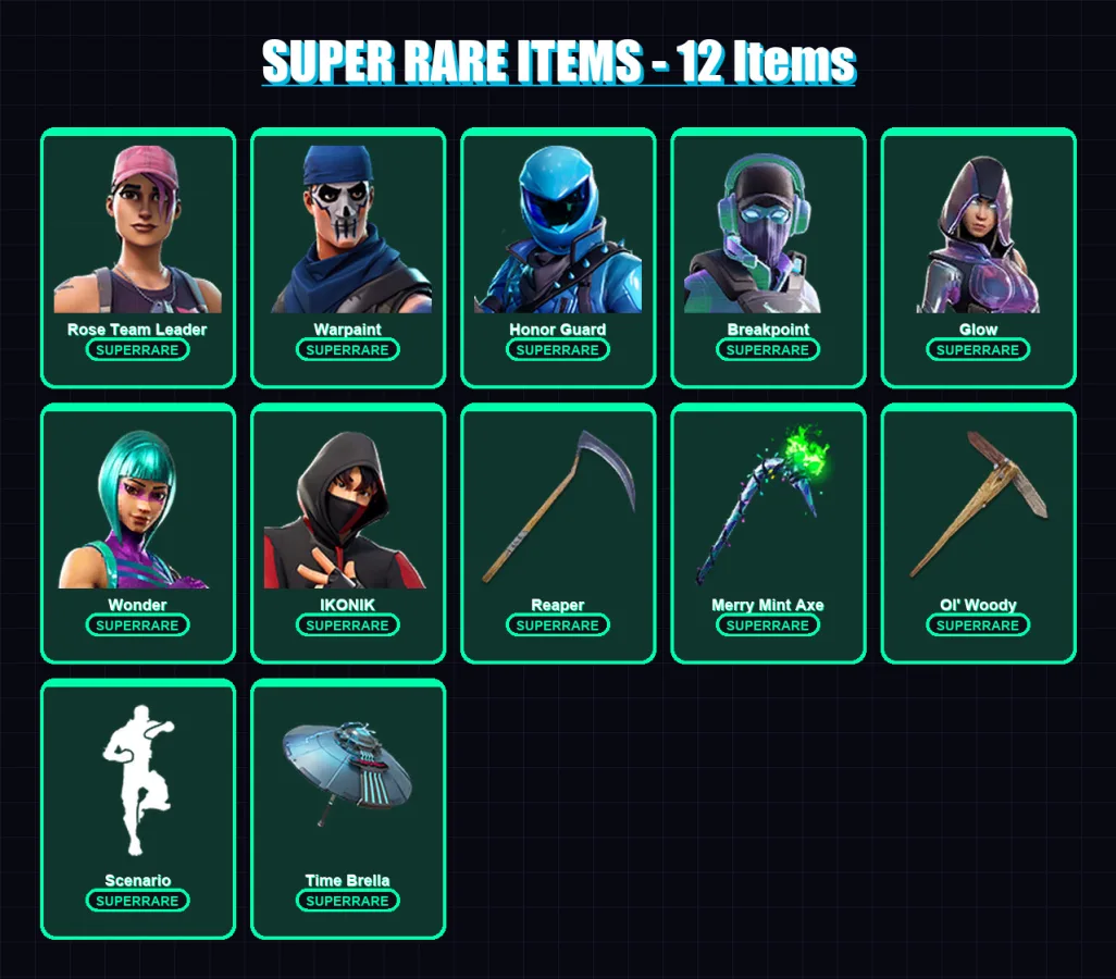 [PC/XBOX/PSN] | Rose Team Leader | Warpaint | Honor Guard | Breakpoint | Glow | 110 skin | 100 pickaxe | 81 emote | 92 glider | Lv1243 — Fortnite account