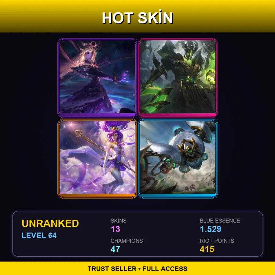 EUNE | Lv64 | Unranked | 13 Skin | 47 Champ — LoL account