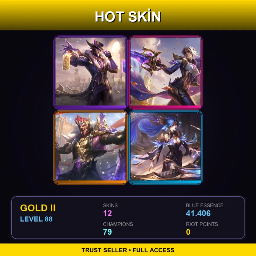 EUW | Lv88 | Gold II | 12 Skin | 79 Champ