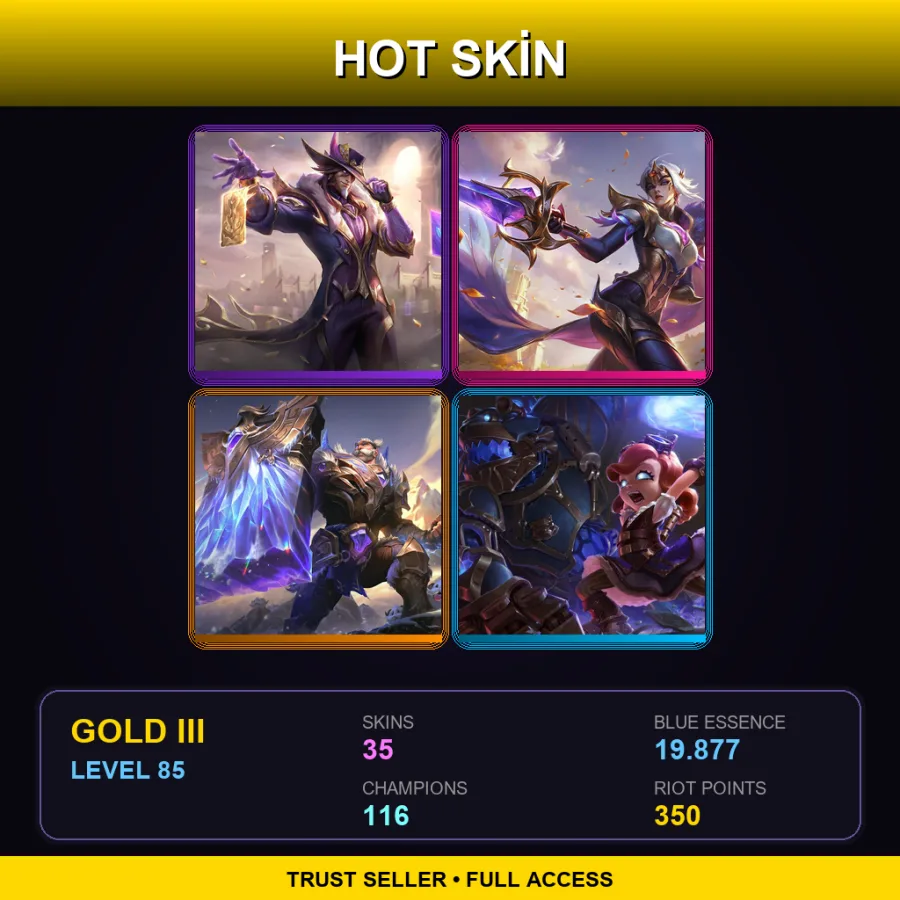 TR | Lv85 | Gold III | 35 Skin | 116 Champ with Cho'Gath