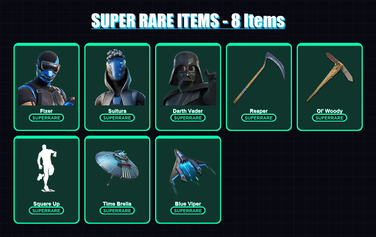 [PS4/PS5/XBOX/PC] | Fixer | Sultura | Darth Vader | Polarity | Ronin | 82 skin | 144 pickaxe | 84 emote | 113 glider | Lv1720