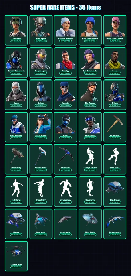 [PS4/PS5/XBOX/PC] | Trailblazer | Elite Agent | Blizzard Bomber | 138 skin | Lv2001 — Fortnite account