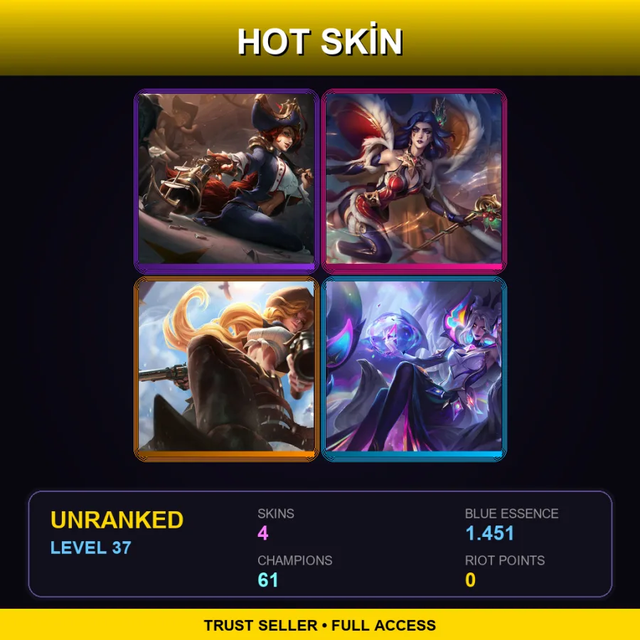 VN | Lv37 | Unranked | 4 Skin | 61 Champ — Waterloo Miss Fortune